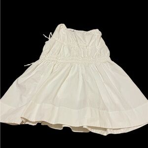 Anthropologie Moon River White Tie Tiered Skirt- Fairycore Prarie XS